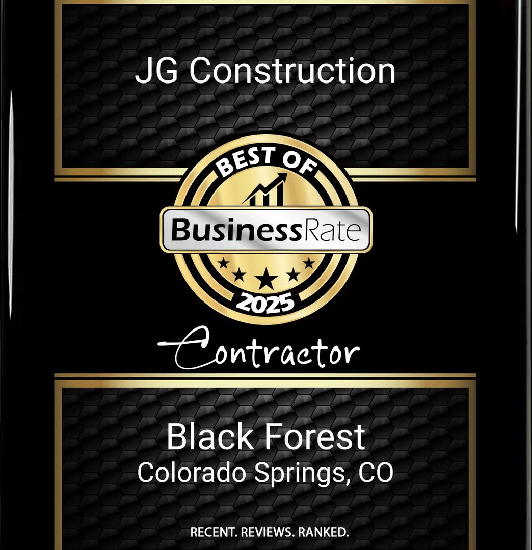 JG Construction and Restoration in Colorado Springs Best of Black Forest 2025 award