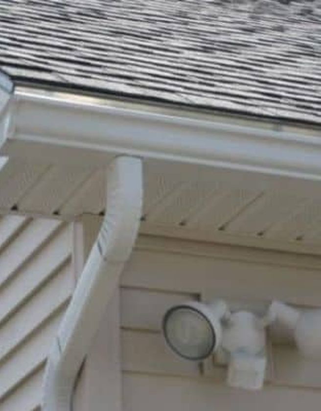 Gutter installation and maintenance, exterior house view